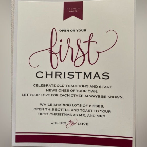 Adhesive Wine Bottle Labels Newlyweds Year Of Firsts Waterproof Peel And Stick 5 - Picture 5 of 8